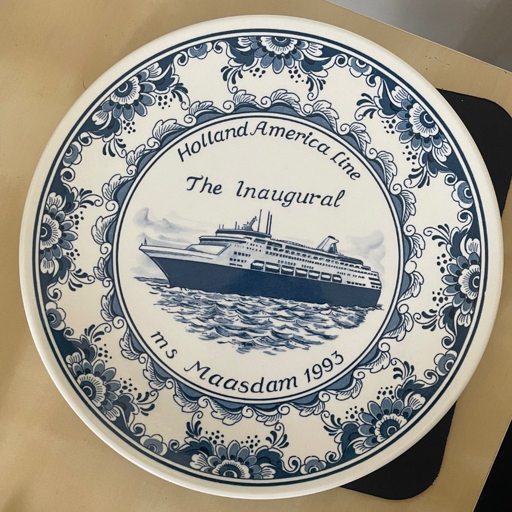 90s Holland American Line, Savor the Journey Ms Maasdam 1993 Decorative Plate